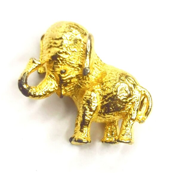 Vintage Gold Tone Elephant Brooch Pin Mid Century Modern - Picture 1 of 4